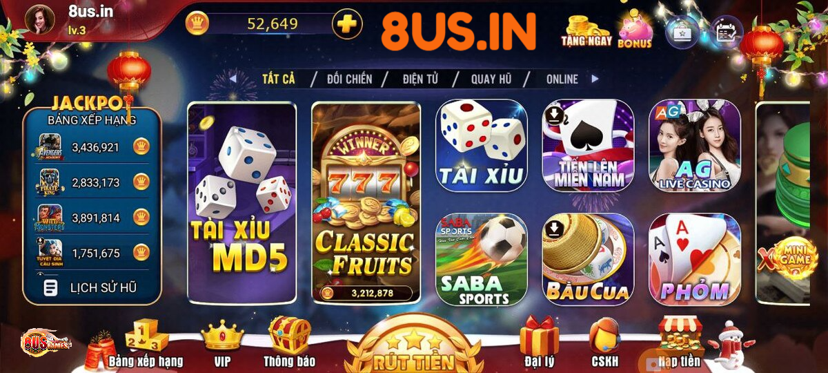 8us Games có uy tín không? tại sao lại HOT trong thời gian vừa qua như vậy? 2 MAN HINH TRAN CHU 8US.Bet