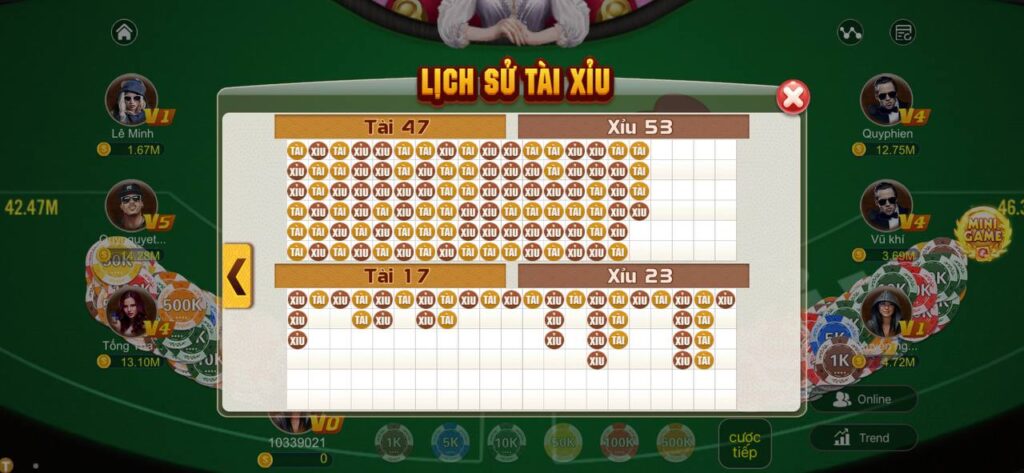 Khám phá ngay game Tài Xỉu MD5 vừa ra mắt tại 8US Games 3 Chú ý theo dõi lịch sử của Tài Xỉu MD5 để có thể dự đoán được cầu sắp ra